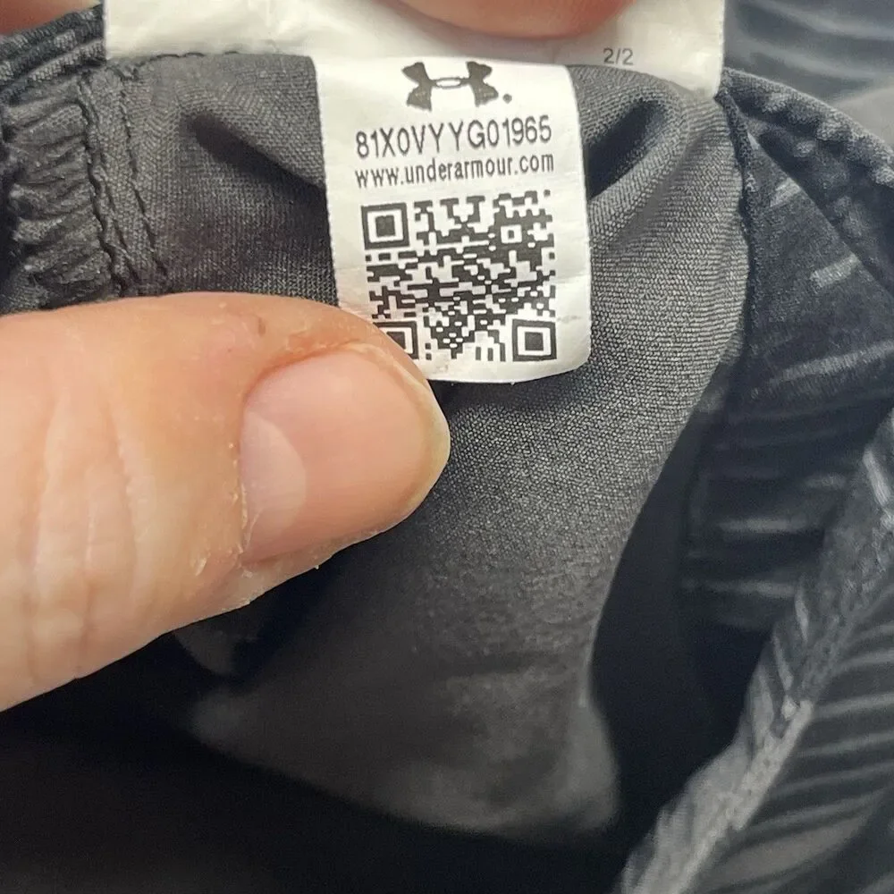 Under Armour Boardshorts Mens 40 Black Geometric AOP Loose HeatGear Swimwear